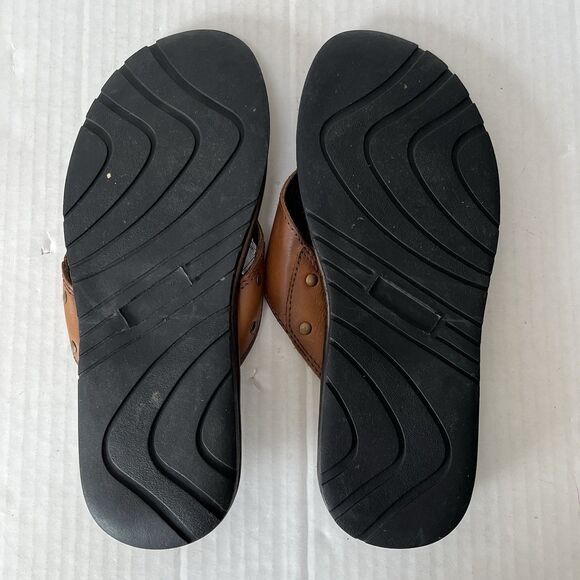 De La Rentis Handmade Leather Flip Flop Slip On Strap Sandals Mens 10 Vacation main image 7